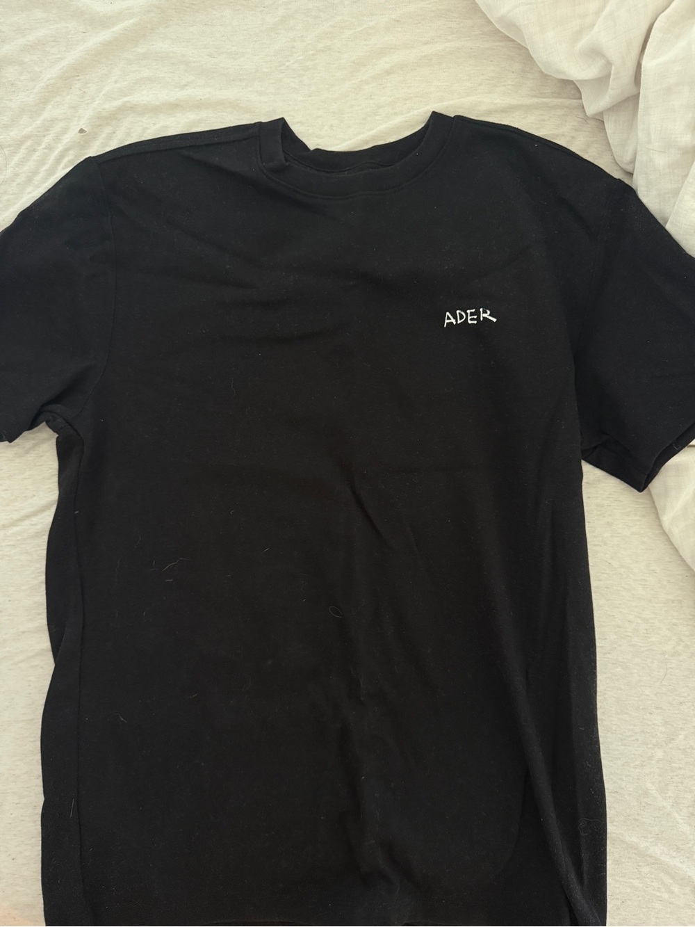 Ader Error Black Logo Crewneck T-Shirt - Men's Casual Tee